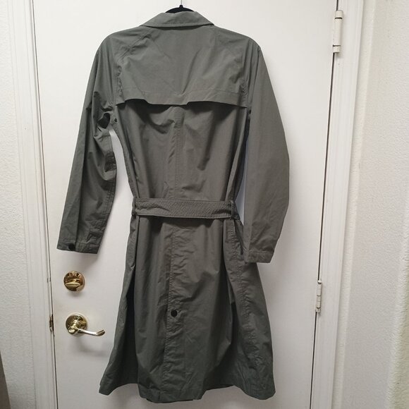 EUC Uniqlo X Lemaire A-Line Collared Belted Gray/Green Raincoast Size Small - Picture 6 of 6